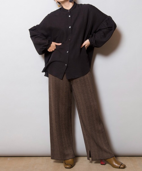 【セール】ギャザースリーブブラウス（シャツ/ブラウス）｜OSMOSIS（オズモーシス）