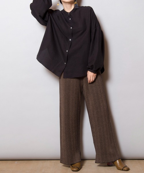 【セール】ギャザースリーブブラウス（シャツ/ブラウス）｜OSMOSIS（オズモーシス）