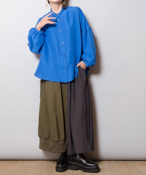 【セール】ギャザースリーブブラウス（シャツ/ブラウス）｜OSMOSIS（オズモーシス）