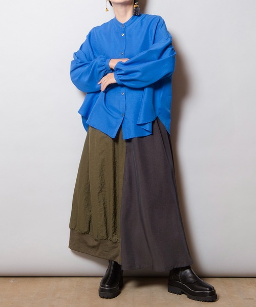 【セール】ギャザースリーブブラウス（シャツ/ブラウス）｜OSMOSIS（オズモーシス）