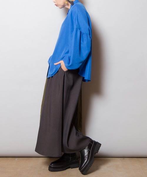 【セール】ギャザースリーブブラウス（シャツ/ブラウス）｜OSMOSIS（オズモーシス）