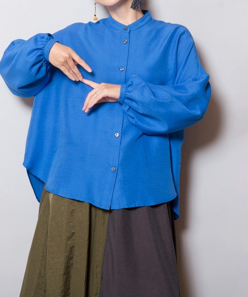 【セール】ギャザースリーブブラウス（シャツ/ブラウス）｜OSMOSIS（オズモーシス）