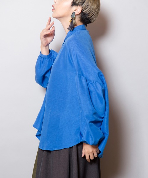 【セール】ギャザースリーブブラウス（シャツ/ブラウス）｜OSMOSIS（オズモーシス）