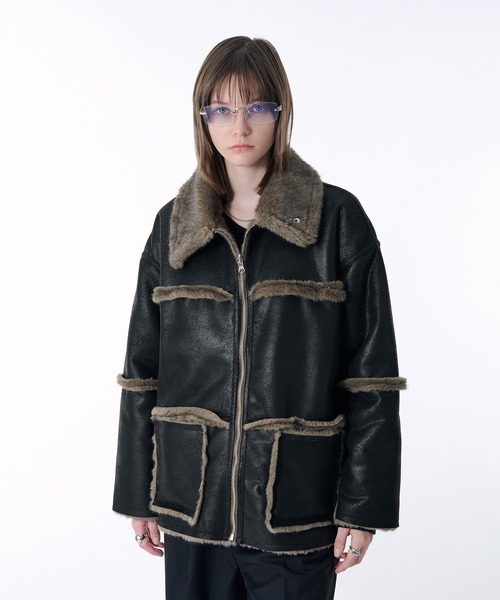 REVERSIBLE FAKE MOUTON BOA JACKET/リバーシブルフェイクムートン