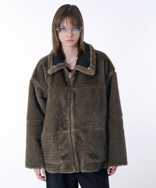 REVERSIBLE FAKE MOUTON BOA JACKET/リバーシブルフェイクムートン