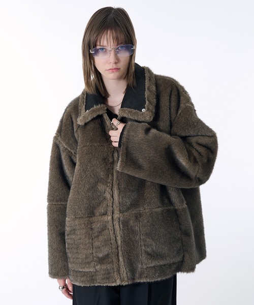 近々出品終了！美品！試着のみ！NKNIT ムートンボアリバーシブルジャケット 近々出品終了！美品！試着のみ！NKNIT ムートンボアリバーシブル