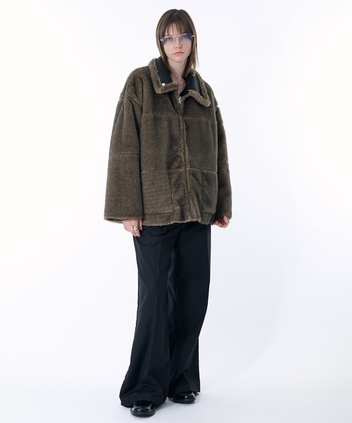 REVERSIBLE FAKE MOUTON BOA JACKET/リバーシブルフェイクムートン