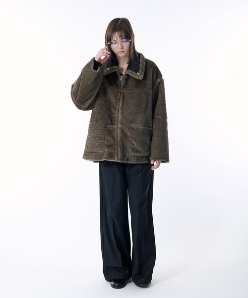 REVERSIBLE FAKE MOUTON BOA JACKET/リバーシブルフェイクムートン
