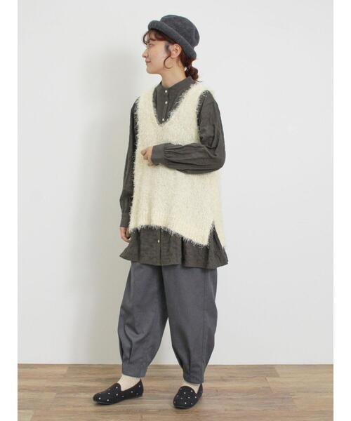 Samansa Mos2（サマンサ モスモス）の「ウエスト切替タックチュニック（チュニック・レディース・オフホワイト/チャコールグレー/グリーン/ブルー・F）」の15枚目の写真