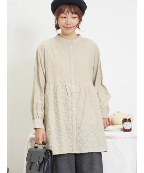 Samansa Mos2（サマンサ モスモス）の「ウエスト切替タックチュニック（チュニック・レディース・オフホワイト/チャコールグレー/グリーン/ブルー・F）」の16枚目の写真