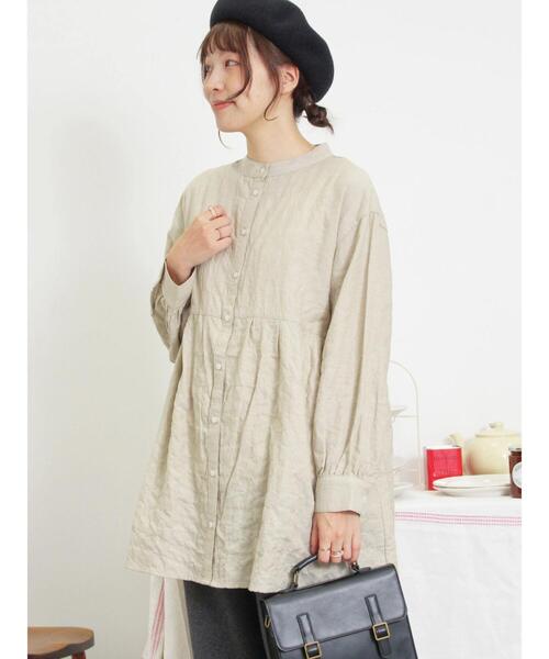 Samansa Mos2（サマンサ モスモス）の「ウエスト切替タックチュニック（チュニック・レディース・オフホワイト/チャコールグレー/グリーン/ブルー・F）」の17枚目の写真