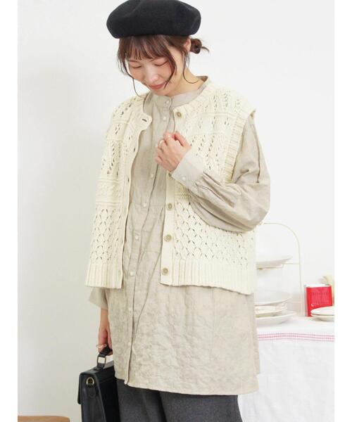 Samansa Mos2（サマンサ モスモス）の「ウエスト切替タックチュニック（チュニック・レディース・オフホワイト/チャコールグレー/グリーン/ブルー・F）」の18枚目の写真