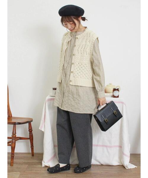 Samansa Mos2（サマンサ モスモス）の「ウエスト切替タックチュニック（チュニック・レディース・オフホワイト/チャコールグレー/グリーン/ブルー・F）」の21枚目の写真