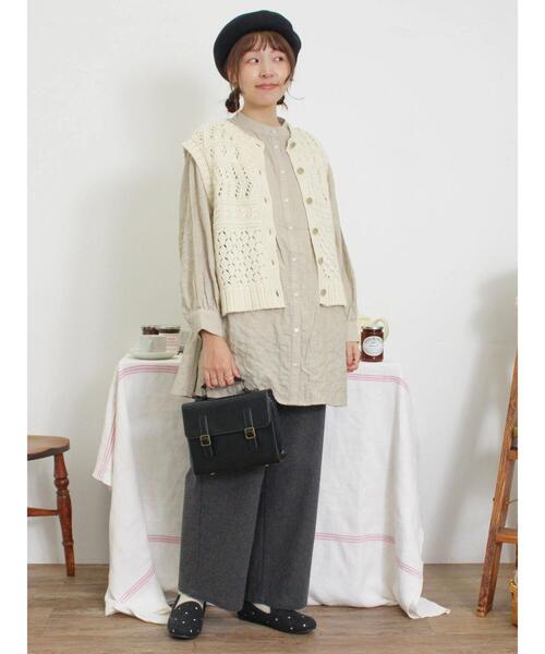 Samansa Mos2（サマンサ モスモス）の「ウエスト切替タックチュニック（チュニック・レディース・オフホワイト/チャコールグレー/グリーン/ブルー・F）」の22枚目の写真