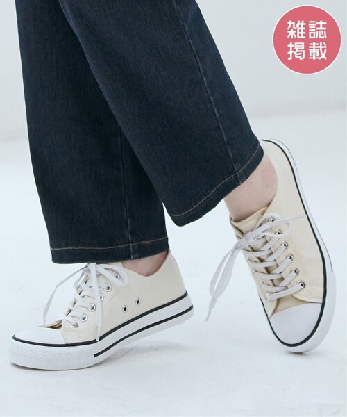 ikka（イッカ）の「【伸びる靴ひも】撥水キャンバススニーカー（スニーカー・レディース・ホワイト/ダークベージュ/オレンジ/ブルー/ブラック・M/L/XL）」の11枚目の写真