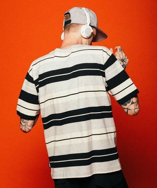 Schott(ショット)の「Schott/ショット/O.G. BORDER T-SHIRT/ボーダーTシャツ(Tシャツ/カットソー・メンズ・ブラック/グレー・M/L/XL/2XL)」の21枚目の写真