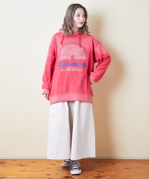 CUBE SUGAR（キューブシュガー）の「ピーチ起毛ツイルタックギャザースカート（スカート・レディース・レッド/ブラック/マルチ/ナチュラル/ブルー・M）」の6枚目の写真