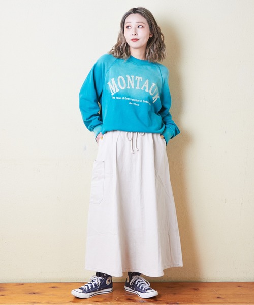 CUBE SUGAR（キューブシュガー）の「ピーチ起毛ツイルタックギャザースカート（スカート・レディース・レッド/ブラック/マルチ/ナチュラル/ブルー・M）」の7枚目の写真