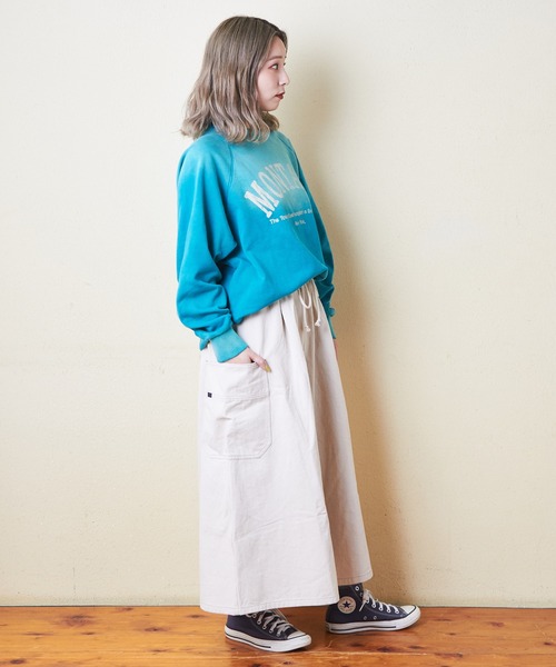 CUBE SUGAR（キューブシュガー）の「ピーチ起毛ツイルタックギャザースカート（スカート・レディース・レッド/ブラック/マルチ/ナチュラル/ブルー・M）」の8枚目の写真