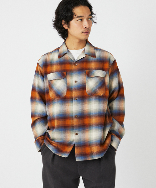 PENDLETON（ペンドルトン）の「PENDLETON / ペンドルトン 別注コットンシャギー オープンカラーシャツ（シャツ/ブラウス・メンズ・ライトグレー/ボルドー/ネイビー/オレンジ・MEDIUM/LARGE）」の20枚目の写真