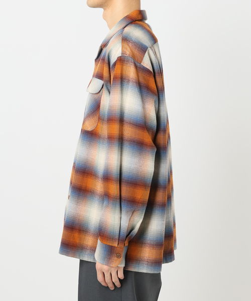 PENDLETON（ペンドルトン）の「PENDLETON / ペンドルトン 別注コットンシャギー オープンカラーシャツ（シャツ/ブラウス・メンズ・ライトグレー/ボルドー/ネイビー/オレンジ・MEDIUM/LARGE）」の9枚目の写真