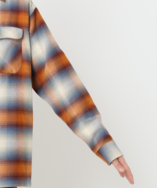 PENDLETON（ペンドルトン）の「PENDLETON / ペンドルトン 別注コットンシャギー オープンカラーシャツ（シャツ/ブラウス・メンズ・ライトグレー/ボルドー/ネイビー/オレンジ・MEDIUM/LARGE）」の11枚目の写真