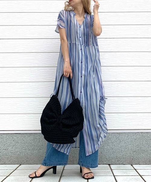 Q(キュー)の「クロッシェリボントート(トートバッグ・レディース・アイボリー/ブラック・ONE SIZE)」の13枚目の写真