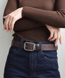 styiro（スタイロ）の「【ユニセックス】ヴィンテージブラックシルバーバックルPUレザーベルト メンズ レディース（ベルト）」