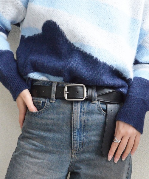 styiro(スタイロ)の「【ユニセックス】ヴィンテージブラックシルバーバックルPUレザーベルト メンズ レディース(ベルト・レディース・ブラック/ブラウン/ブラック系2/ブラウン系2・130cm/115cm/110cm/105cm)」の22枚目の写真