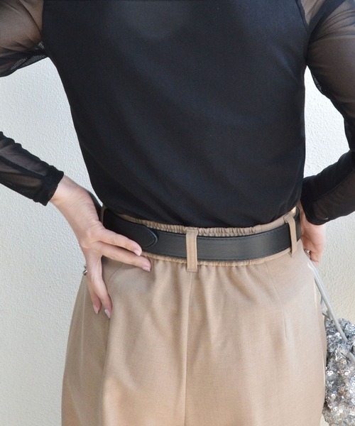 styiro(スタイロ)の「【ユニセックス】ヴィンテージブラックシルバーバックルPUレザーベルト メンズ レディース(ベルト・レディース・ブラック/ブラウン/ブラック系2/ブラウン系2・130cm/115cm/110cm/105cm)」の18枚目の写真