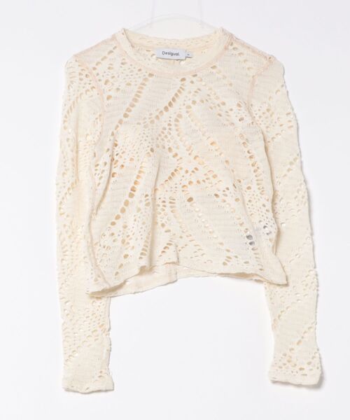 Desigual(デシグアル)の「クロシェレースTシャツ(Tシャツ/カットソー・レディース・ホワイト・XS/S/M/L/XL)」の7枚目の写真