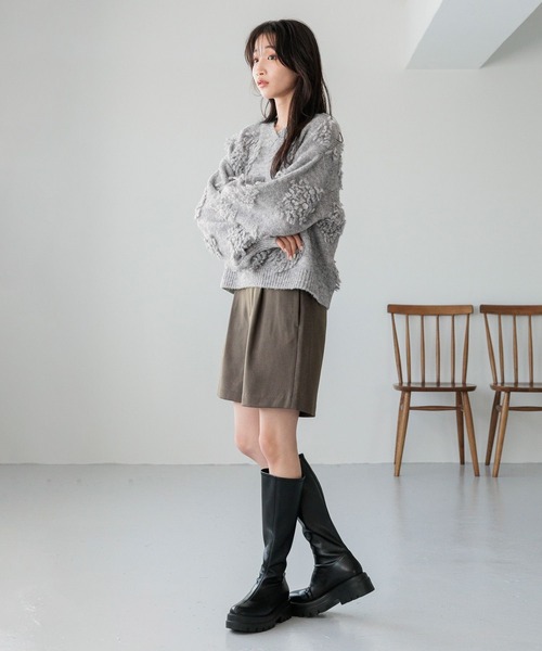 LOWRYS FARM（ローリーズファーム）の「ウールライクショートパンツ2 284372（その他パンツ・レディース・アイボリー/チャコールグレー/ブラック・FREE）」の11枚目の写真