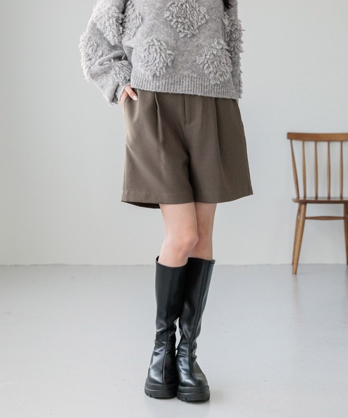 LOWRYS FARM（ローリーズファーム）の「ウールライクショートパンツ2 284372（その他パンツ・レディース・アイボリー/チャコールグレー/ブラック・FREE）」の14枚目の写真