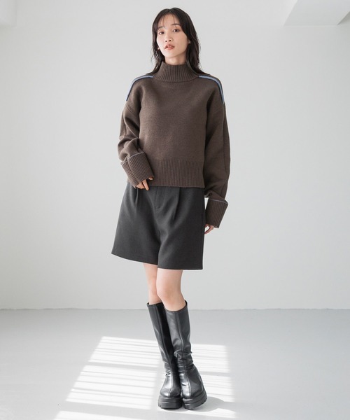 LOWRYS FARM（ローリーズファーム）の「ウールライクショートパンツ2 284372（その他パンツ・レディース・アイボリー/チャコールグレー/ブラック・FREE）」の20枚目の写真