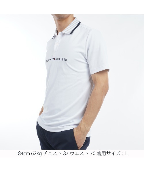 TOMMY HILFIGER GOLF（トミー ヒルフィガー ゴルフ）の「ｴｯｾﾝｼｬﾙｽﾄﾗｲﾌﾟｶﾗｰ 半袖ﾎﾟﾛ（ポロシャツ・メンズ・ホワイト/ピンク/レッド/ライム/ブラック/ネイビー・L/3L/LL/M）」の7枚目の写真