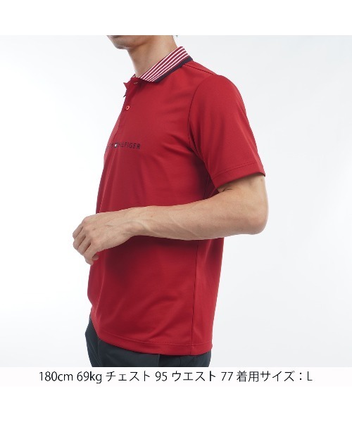 TOMMY HILFIGER GOLF（トミー ヒルフィガー ゴルフ）の「ｴｯｾﾝｼｬﾙｽﾄﾗｲﾌﾟｶﾗｰ 半袖ﾎﾟﾛ（ポロシャツ・メンズ・ホワイト/ピンク/レッド/ライム/ブラック/ネイビー・L/3L/LL/M）」の19枚目の写真