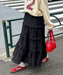 レースフリルティアードスカート