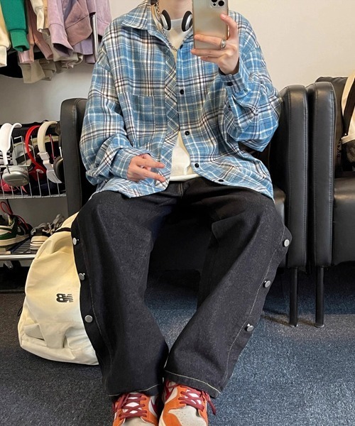 Ressaca（レサーカ）の「オーバーサイズチェック柄シャツ（シャツ/ブラウス・メンズ・ブルー/イエロー・XL/L/M）」の10枚目の写真