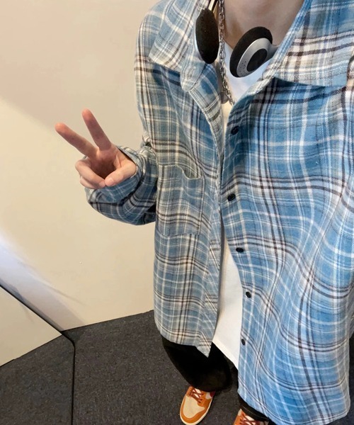 Ressaca（レサーカ）の「オーバーサイズチェック柄シャツ（シャツ/ブラウス・メンズ・ブルー/イエロー・XL/L/M）」の12枚目の写真