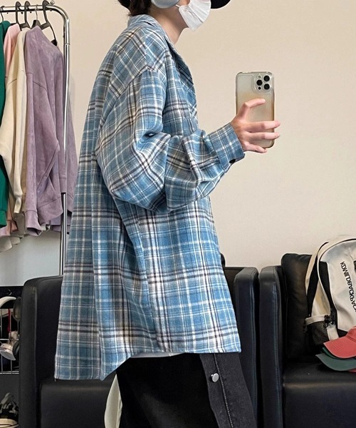 Ressaca（レサーカ）の「オーバーサイズチェック柄シャツ（シャツ/ブラウス・メンズ・ブルー/イエロー・XL/L/M）」の11枚目の写真