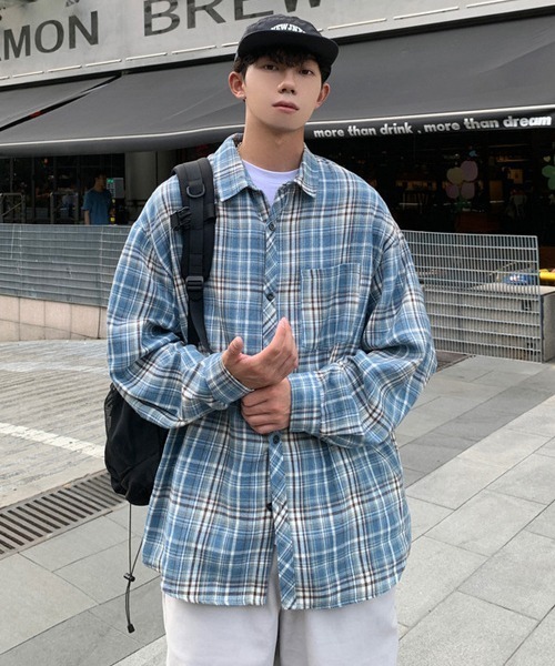 Ressaca（レサーカ）の「オーバーサイズチェック柄シャツ（シャツ/ブラウス・メンズ・ブルー/イエロー・XL/L/M）」の5枚目の写真