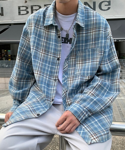 Ressaca（レサーカ）の「オーバーサイズチェック柄シャツ（シャツ/ブラウス・メンズ・ブルー/イエロー・XL/L/M）」の15枚目の写真