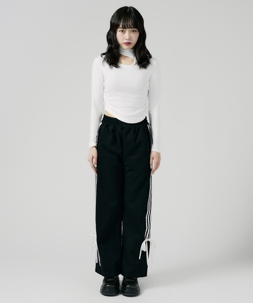 side lace up track pants / サイド レースアップ トラック