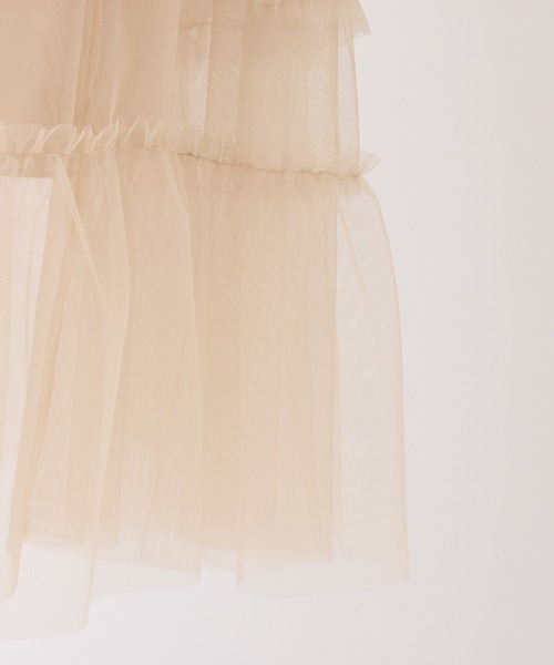 one after another NICE CLAUP（ワンアフターアナザーナイスクラップ）の「【tulle collection】チュールロングスカート（スカート・レディース・ブラウン/アイボリー/ベージュ・FREE）」の8枚目の写真