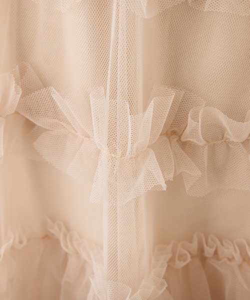 one after another NICE CLAUP（ワンアフターアナザーナイスクラップ）の「【tulle collection】チュールロングスカート（スカート・レディース・ブラウン/アイボリー/ベージュ・FREE）」の9枚目の写真