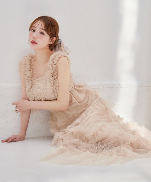 one after another NICE CLAUP（ワンアフターアナザーナイスクラップ）の「【tulle collection】チュールロングスカート（スカート・レディース・ブラウン/アイボリー/ベージュ・FREE）」の22枚目の写真