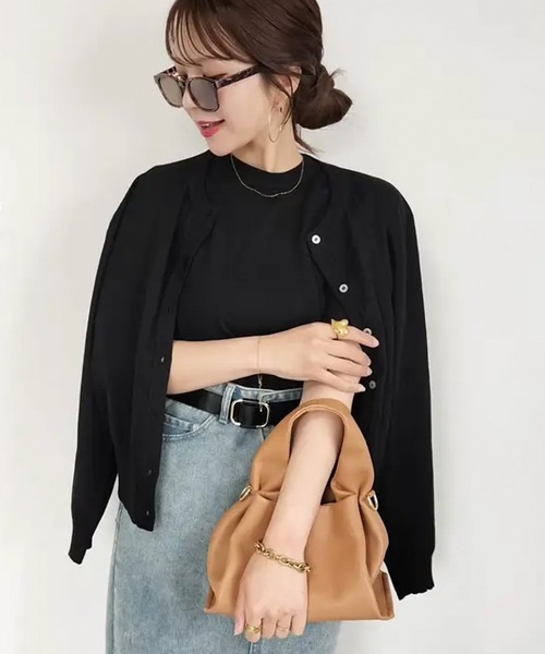 aquagarage（アクアガレージ）の「ニットアンサンブル（カーディガン/ボレロ・レディース・ブラック/グレイッシュベージュ/アイボリー/グレー/ネイビー/イエロー/ライトパープル/グリーン/ピンク/ブラウン/ボルドー/ホワイト/ライトグリーン/レッド・M/L）」の22枚目の写真