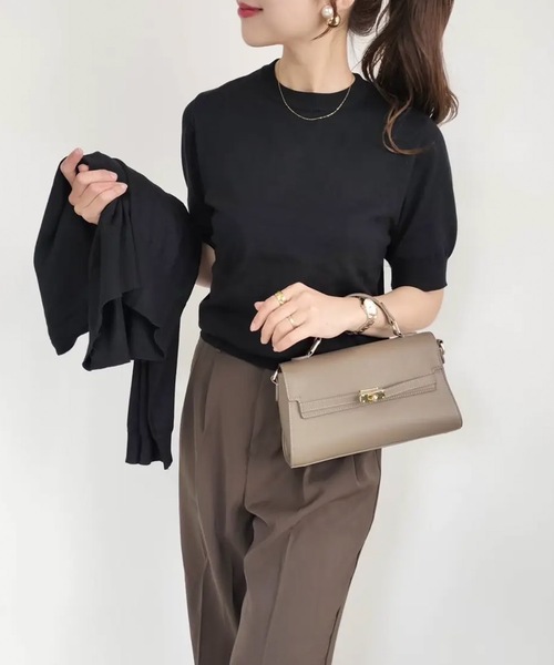 aquagarage（アクアガレージ）の「ニットアンサンブル（カーディガン/ボレロ・レディース・ブラック/グレイッシュベージュ/アイボリー/グレー/ネイビー/イエロー/ライトパープル/グリーン/ピンク/ブラウン/ボルドー/ホワイト/ライトグリーン/レッド・M/L）」の21枚目の写真