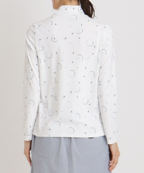 adabat（アダバット）の「UVカット ロゴドットプリント長袖モックネックT（Tシャツ/カットソー・レディース・ホワイト系1/ネイビー系・36/42/38/40）」の14枚目の写真