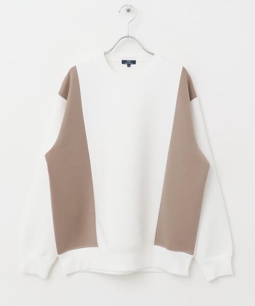 ITEMS URBANRESEARCH（アイテムズ アーバンリサーチ）の「ストレッチダンボール 切替トップス B（スウェット・メンズ・モカ/ネイビー/ブラック・MEDIUM/LARGE）」の11枚目の写真